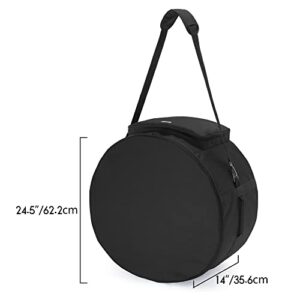 SAMDEW 24-Inch Outdoor Fire Pit Bag Compatible with Outland Firebowl Model 883 885, Firebowl Travel Carrying Case for 24-Inch Diameter Propane Gas Fire Pit, Black, Bag Only