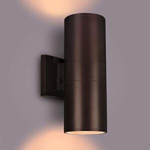 rosykite outdoor wall lights dusk to dawn exterior lighting fixtures wall mount - 2 light bulbs included, modern sconces wall lighting- up down exterior outdoor lights for porch, backyard and patio