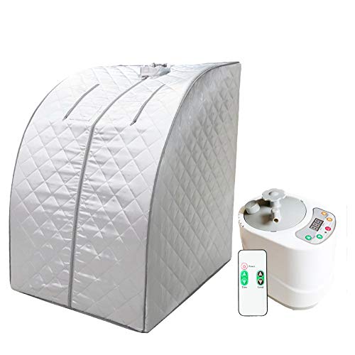 ZONEMEL Portable Steam Sauna,at Home Full Body 1 Person Spa Tent, 2L Steamer with Remote Control, Herbal Box Included(US Plug, L 32”X W 28”X H 39”)