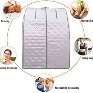 ZONEMEL Portable Steam Sauna,at Home Full Body 1 Person Spa Tent, 2L Steamer with Remote Control, Herbal Box Included(US Plug, L 32”X W 28”X H 39”)