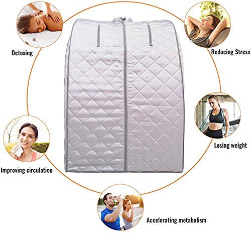 ZONEMEL Portable Steam Sauna,at Home Full Body 1 Person Spa Tent, 2L Steamer with Remote Control, Herbal Box Included(US Plug, L 32”X W 28”X H 39”)