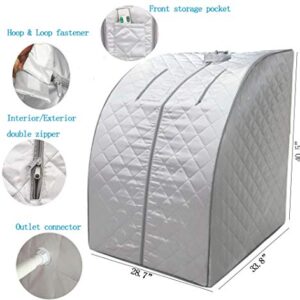 ZONEMEL Portable Steam Sauna,at Home Full Body 1 Person Spa Tent, 2L Steamer with Remote Control, Herbal Box Included(US Plug, L 32”X W 28”X H 39”)