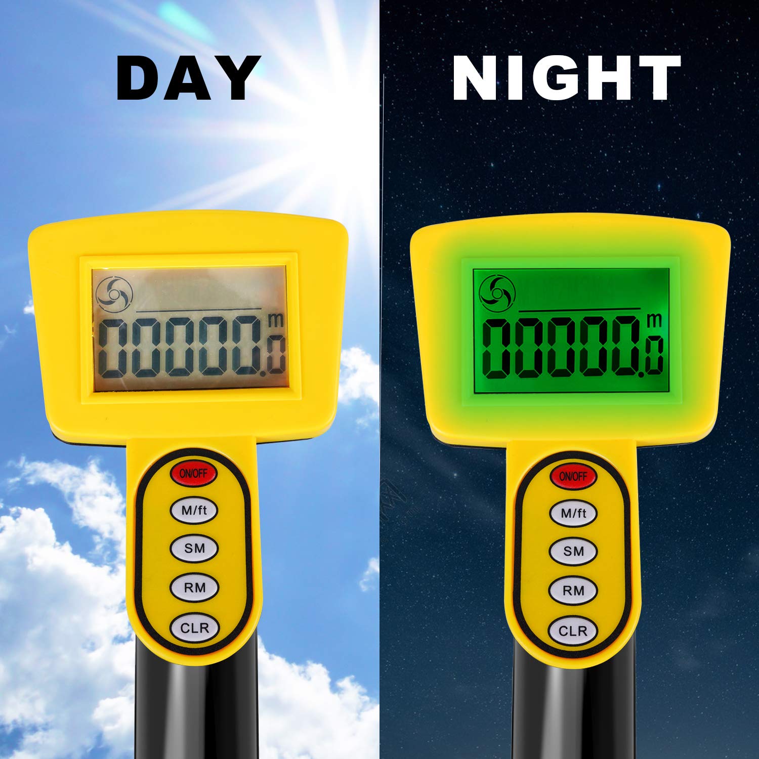 Zozen Measuring Wheel Digital Display, Foldable Feet/Meter Digital Measuring Wheel, Measure Wheel Digital with Backlit Display | Up to 99,999Ft/ 99,999M | Easy to Carrying With cloth backpack.