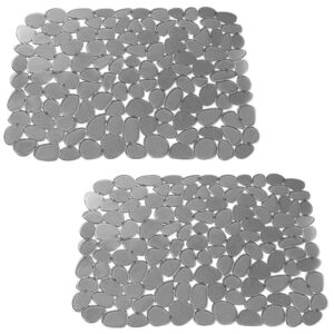 kitchen sink mats velovyo adjustable pebble sink mats pvc sink protector sink pad for stainless steel porcelain sink 2 packs grey