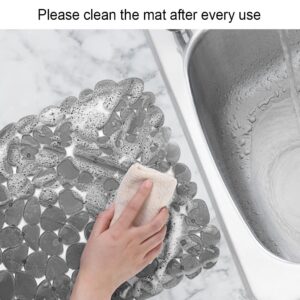 Kitchen Sink Mats VELOVYO Adjustable Pebble Sink Mats PVC Sink Protector Sink Pad for Stainless Steel Porcelain Sink 2 Packs Grey