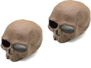vinyl etchings 2pcs imitated human skull gas log for indoor or outdoor fireplaces, fire pits halloween decor