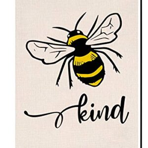 BLKWHT Bee Kind Spring Summer Garden Flag Vertical Double Sided Burlap Yard Outdoor Decor 12.5 x 18 Inches