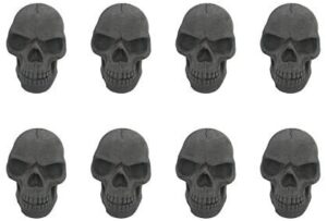 vinyl etchings 8pcs imitated human skull gas log for indoor or outdoor fireplaces, fire pits halloween decor