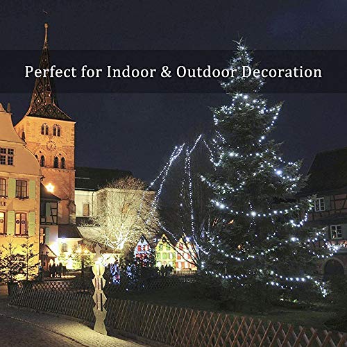 woohaha 2 Pack Solar String Lights Outdoor, 39ft 100 LED 8 Modes Waterproof Fairy Lights, Decoration for Garden Tree Patio Yard Wedding Party (100L-Cool White)