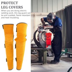 Scicalife Welding Leg Cover Thicken Knee Pads Abrasion Resistant Welding Spats Leg Cover Sleeve Wraps for Welder Heat Abrasion Resistant Foot Leg Protection