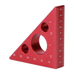 Jeanoko Waterproof Right Angle Triangle High Accurate 2in/6cm Aluminum Alloy Triangle Square Ruler Imperial Metric Scale for Carpenter