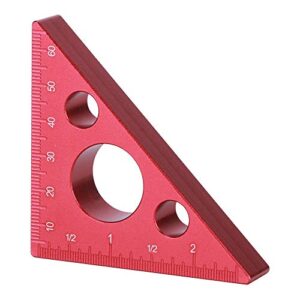 Jeanoko Waterproof Right Angle Triangle High Accurate 2in/6cm Aluminum Alloy Triangle Square Ruler Imperial Metric Scale for Carpenter