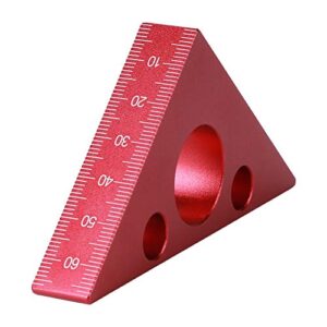 Jeanoko Waterproof Right Angle Triangle High Accurate 2in/6cm Aluminum Alloy Triangle Square Ruler Imperial Metric Scale for Carpenter