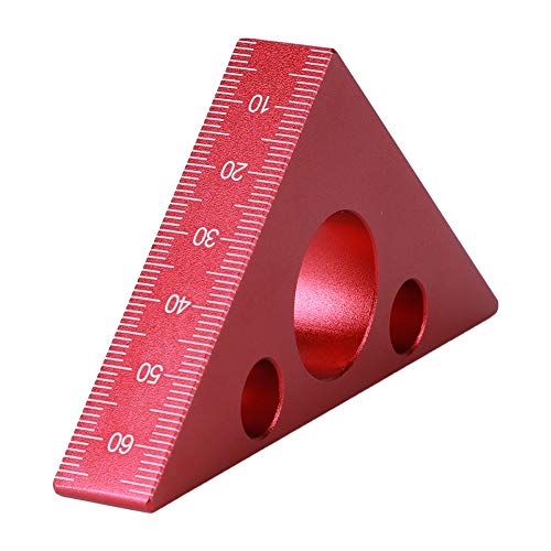 Jeanoko Waterproof Right Angle Triangle High Accurate 2in/6cm Aluminum Alloy Triangle Square Ruler Imperial Metric Scale for Carpenter