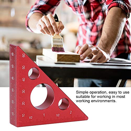 Jeanoko Waterproof Right Angle Triangle High Accurate 2in/6cm Aluminum Alloy Triangle Square Ruler Imperial Metric Scale for Carpenter