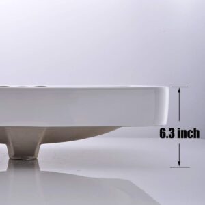 VESLA HOME 23 x 18 inch Large Rectangular Porcelain Ceramic Drop in Bathroom Vessel Sink,Modern Above Counter Basin for Lavatory Vanity Cabinet