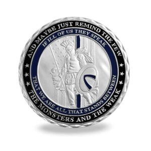 Thin Blue Line Law Enforcement Challenge Coin Spartan Warriors Police Officers Military Coin