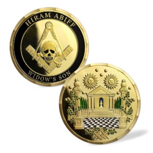 masonic challenge coin grand master hiram abiff widow’s son freemason blue lodge commemorative coins gift
