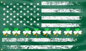gormcore happy st. patrick's day flag american flag lucky banner flag with brass grommets,outdoor sign house banner polyester yard lawn outdoor decor 3x5 ft