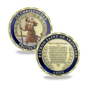 st. christopher challenge coin for travelers