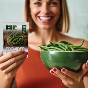 50 Green Bean Seeds for Planting - Provider - Bush Bean - Heirloom Non-GMO Vegetable Seeds for Planting