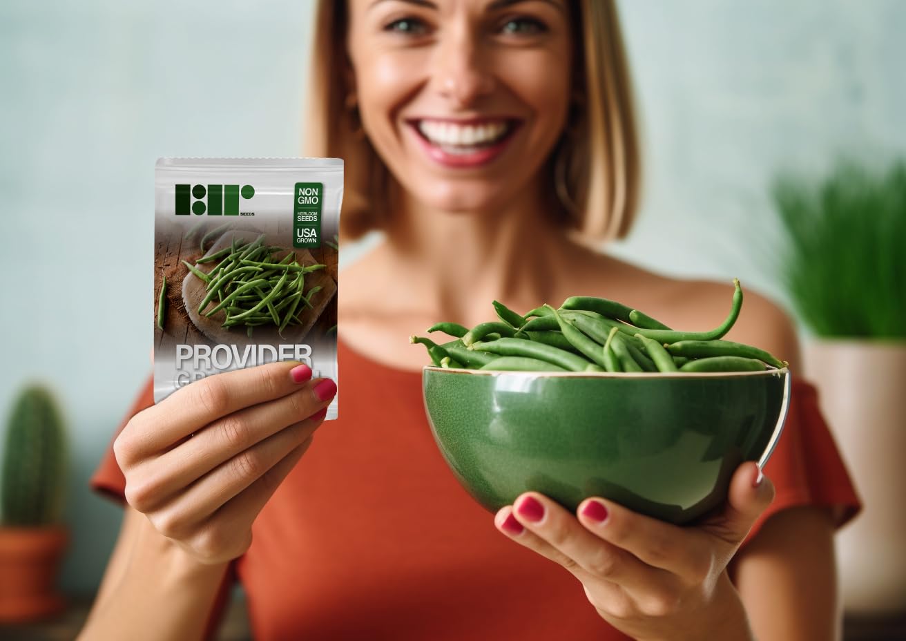 50 Green Bean Seeds for Planting - Provider - Bush Bean - Heirloom Non-GMO Vegetable Seeds for Planting