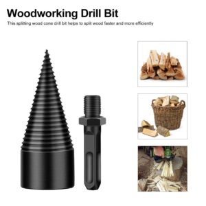 ULTECHNOVO Wood Splitting Drill Bit Firewood Chopper Drill Bits Firewood Log Splitter Heavy Duty Wood Drill Screw Cone Driver Kindling Splitter for Electric Drill 42mm 3pcs