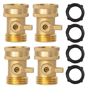 xiny tool brass garden hose shut off valve, heavy duty 3/4 inch solid brass garden hose shut off valve with 4 extra rubber washers (4)