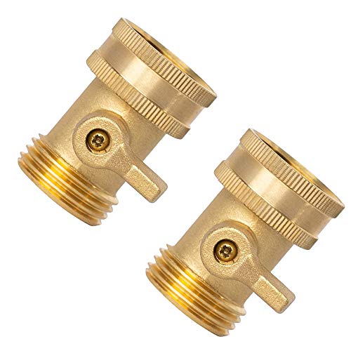 Xiny Tool Brass Garden Hose Shut Off Valve, Heavy Duty 3/4 Inch Solid Brass Garden Hose Shut Off Valve with 4 Extra Rubber Washers (4)