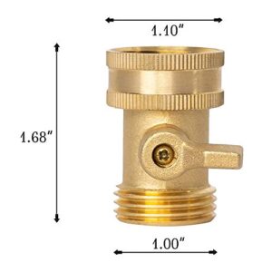 Xiny Tool Brass Garden Hose Shut Off Valve, Heavy Duty 3/4 Inch Solid Brass Garden Hose Shut Off Valve with 4 Extra Rubber Washers (4)