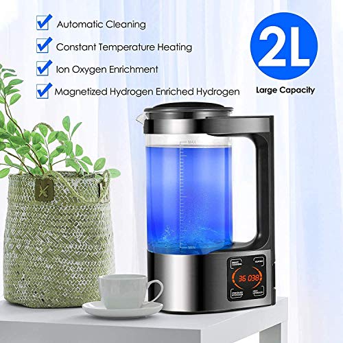 WUGOSU 2L Large Capacity Hydrogen Water Pitcher Maker Machine, Hydrogen Water Bottle Generator with SPE and PEM Technology, US Membrane Make Hydrogen Content up to 1500 PPB