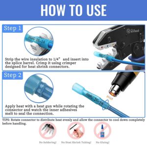 Crimping Tool Qibaok Ratcheting Wire Crimper for Heat Shrink Connectors with 250pcs Heat Shrink Wire Connectors for AWG 20-10