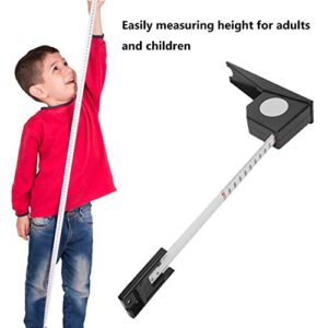 Eboxer Height Measuring Tape Measure 6.56Ft/2m, Automatic Retractable Adult Child Height Tool Ruler, Wall Mounted Metal Measuring Tool for Height Measurement (Black)