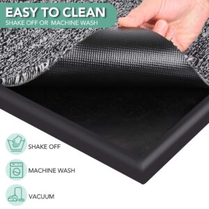 LOSTRONAUT 2 in 1 Wet Dry Shoe Cleaning Floor Mat - 25’’ x 16’’ Non Slip Machine Washable - Boot Tray Perfect to Remove Mud Dirt and Yuck from Footwear - Indoor Outdoor Rug