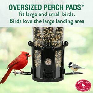 Perky-Pet 333-1SR Squirrel-Be-Gone Max Large Wild Bird Feeder with Flexports, Squirrel Proof Bird Feeder with Weight-Activated Perches - 3LB Seed Capacity