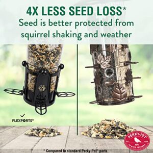 Perky-Pet 333-1SR Squirrel-Be-Gone Max Large Wild Bird Feeder with Flexports, Squirrel Proof Bird Feeder with Weight-Activated Perches - 3LB Seed Capacity