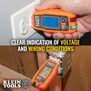 Klein Tools RT250 GFCI Outlet Tester with LCD Display, Electric Voltage Tester for Standard 3-Wire 120V Electrical Receptacles