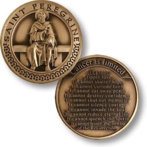 saint peregrine cancer is limited challenge coin