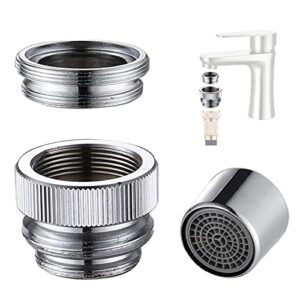 qmlala faucet adapter with aerator, garden hose adapter kitchen sink faucet adapter kit for 55/64" female to 3/4" male faucet adapater