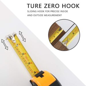 LAND 25Ft Retractable Measuring Tape - 2 Pack Heavy Duty Tape Measure, Inch/Metric Double Scale, Sturdy Matte Blade, Magnetic Hook For Measurement Alone, TPR Rubber Protective Case (25FT(2 PACK))