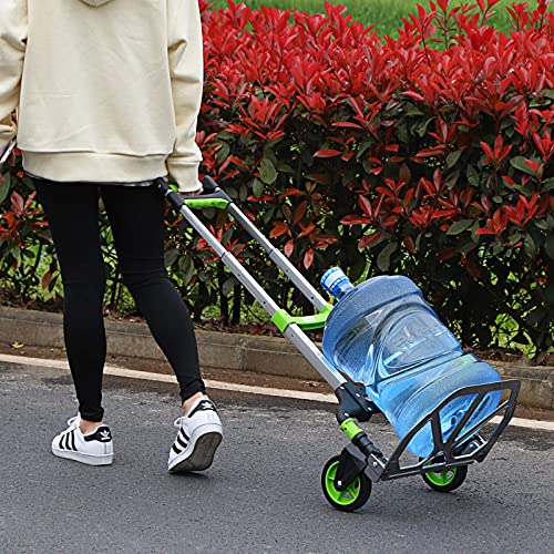 Leeyoung Dolly and Folding Hand Truck, Aluminum Luggage Trolley Cart, 175 lb Capacity with PP+TPR Wheels and Telescoping Handle for Indoor Outdoor Moving Travel