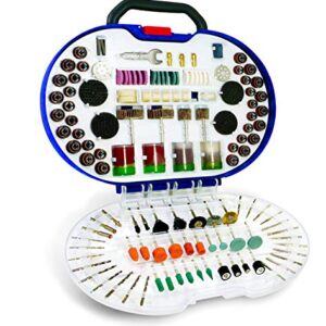 REV Rotary Tool Accessories Kit 276pcs Universal Fitment For Easy Grinding Sanding Carving Drilling Polishing Cutting Sharpening Cleaning Set DIY