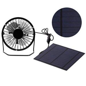 TOPINCN Solar Panel Powered Fan 5W Mini Portable Cooling Fan Photovoltaic Solar Panel Set for Home Attic Greenhouse RV Roof