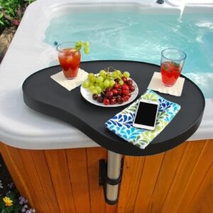 regmics spa caddy side table tray, 360° rotation design spa tray table keep snacks and drinks handy and dry