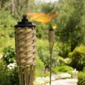 TIKI Brand Weather Resistant Coated Torch, Outdoor Décor for Home, Garden, Patio 12-Pack 57 in Bamboo, 1120116, Pack of 12, Natural,Pack of 12