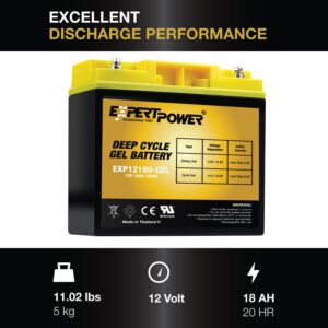 12V 18AH Gel Battery Replaces Briggs Stratton Generator 193043GS ExpertPower