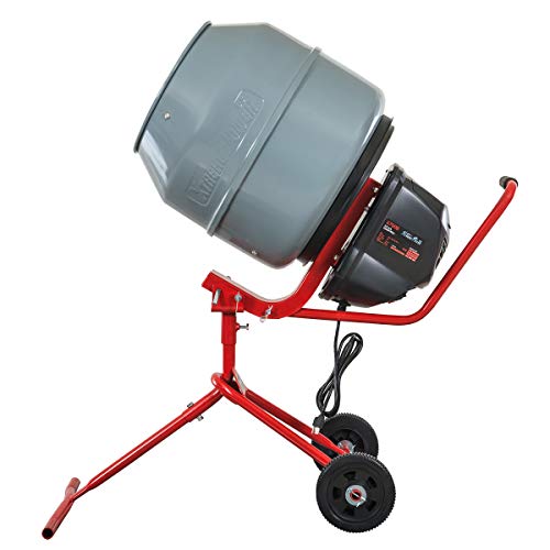 XtremepowerUS 550W Portable Electric Concrete Mixer Cement Mixing Barrow Machine Mixing Mortar Handle with Wheel (4.6 cu/ft.)