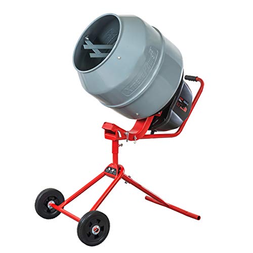 XtremepowerUS 550W Portable Electric Concrete Mixer Cement Mixing Barrow Machine Mixing Mortar Handle with Wheel (4.6 cu/ft.)