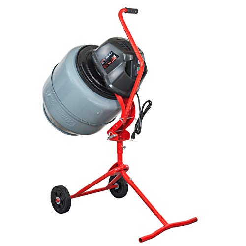 XtremepowerUS 550W Portable Electric Concrete Mixer Cement Mixing Barrow Machine Mixing Mortar Handle with Wheel (4.6 cu/ft.)