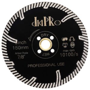 diapro 6" granite blade diamond cutting blade for cutting and grinding granite marble porcelain tile (6"-1pc)…